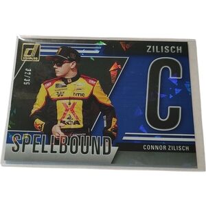 Rookie Connor Zilisch /35 Donruss Spellbound Racing Card Cracked Ice Blue 32/35